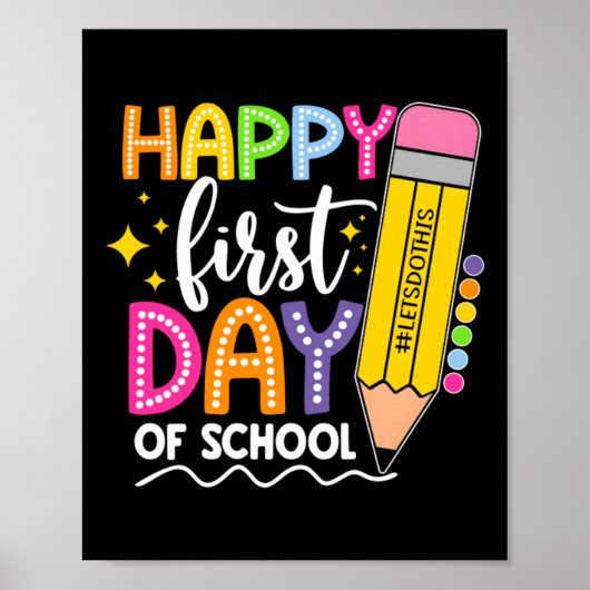 Poster Joyeux Premier Jour D'École Allons-Y (Devant)