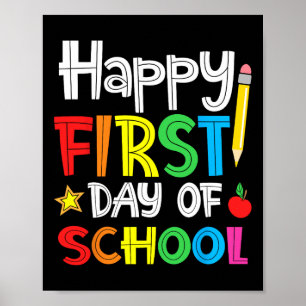 Poster Joyeux premier jour d'école Bienvenue à l'école