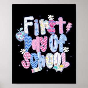 Poster Joyeux premier jour d'école Bonjour professeur Enf
