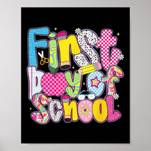 Poster Joyeux premier jour d'école Bonjour professeur Enf