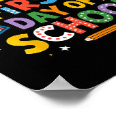 Poster Joyeux premier jour d'école crayon enseignant enfa (Coin)