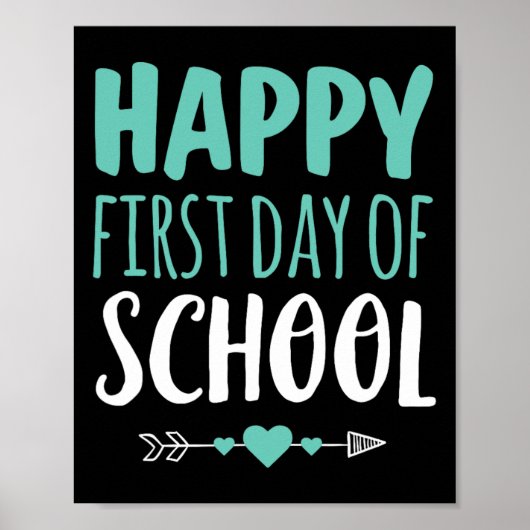 Poster Joyeux premier jour d'école Enseignant Élève Flèch (Devant)