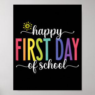 Poster Joyeux Premier Jour d'École Enseignant Enfants Ret