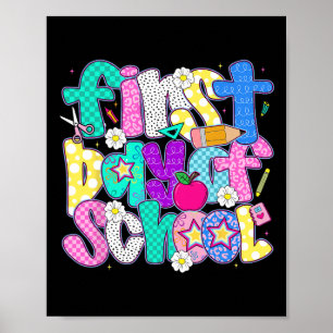 Poster Joyeux Premier Jour D'école Prof Enfant Préparé Ck