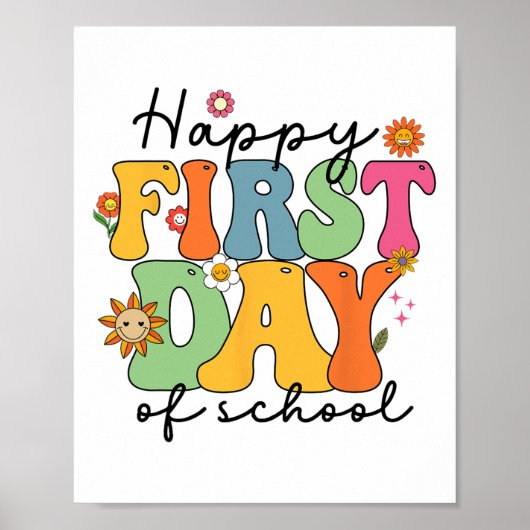 Poster Joyeux Premier Jour D'Enseignant Enfants Ck À L'Éc (Devant)