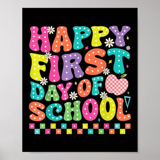 Poster Joyeux Premier Jour D'Enseignants À L'École Enfant (Devant)