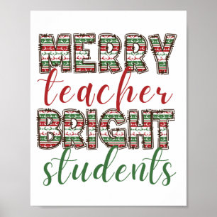 Poster Joyeux professeur Étudiants brillants Noël