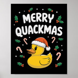 Poster Joyeux Quackmas Canard en caoutchouc Noël