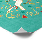 Poster Joyeux Reindeer Turquoise (Coin)