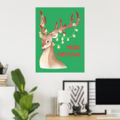 Poster Joyeux rennes de Noël (Bureau à domicile)