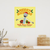 Poster Joyeux Rickmas et Joyeuses Fêtes Humaines (Cuisine)