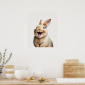 Poster Joyeux Rire Bébé Lapin Rabbit Nursery (Cuisine)