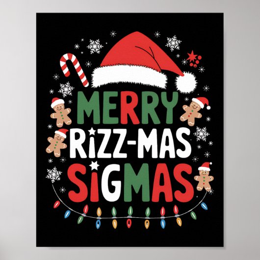 Poster Joyeux Rizz Mas Sigmas Funny Gen Alpha X mas Père  (Devant)