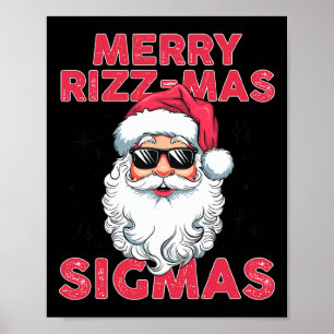 Poster Joyeux Rizz Mas Sigmas Funny Père Noël