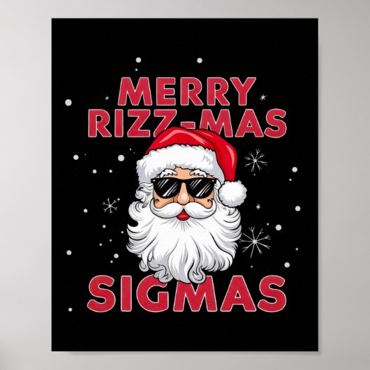 Poster Joyeux Rizz Mas Sigmas Père Noël Noël (Devant)