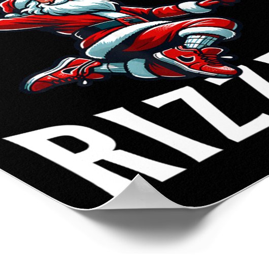 Poster Joyeux Rizzmas Funny Noël Santa Claus Bysketll (Coin)