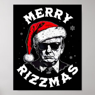 Poster Joyeux Rizzmas Noël Drôle Trump Santa Claus Xm