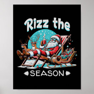 Poster Joyeux Rizzmas Noël Rizz Cool Santa Sungles Xm