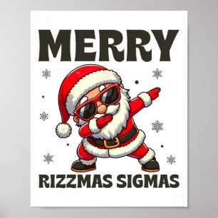 Poster Joyeux Rizzmas Sigmas Skibidi Rizzmas Noël Riz