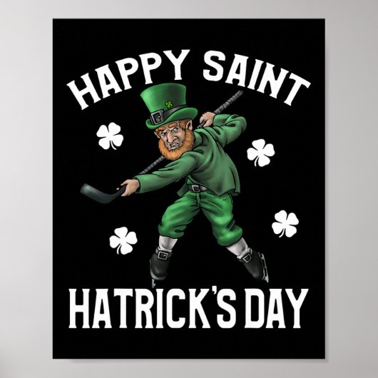 Poster Joyeux Saint Hatricks Day St Patrick's Day Hockey (Devant)