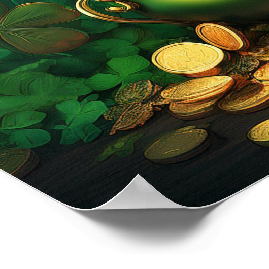 Poster Joyeux Saint Patrick's Day Pot of Gold Coins (Coin)