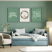 Poster Joyeux script de Noël vert