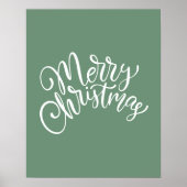 Poster Joyeux script de Noël vert (Devant)
