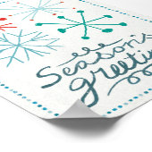 Poster Joyeux Snowflakes Noël (Coin)
