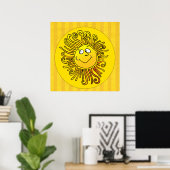 Poster Joyeux Soleil Jaune souriant (Bureau à domicile)