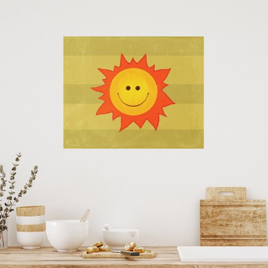 Poster Joyeux soleil souriant (Cuisine)