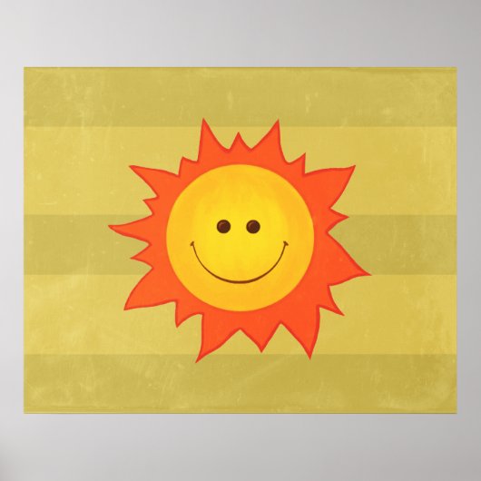 Poster Joyeux soleil souriant (Devant)
