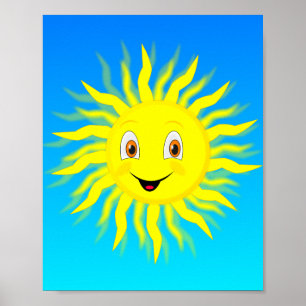 Poster Joyeux soleil visage