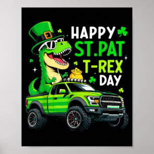 Poster Joyeux st pat trex jour dinosaure pour garçons st