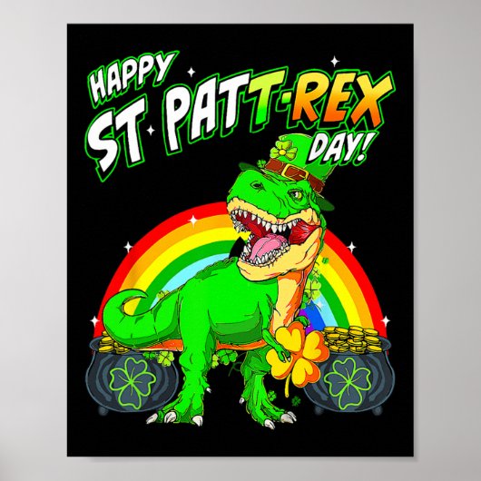 Poster Joyeux St Pat Trex Jour Jour de la Saint Patrick m (Devant)