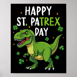 Poster Joyeux St Patrick jour dinosaure garçons enfants
