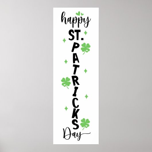 Poster Joyeux St. Patrick Vertical Panneau Fleur de Trèfl (Devant)