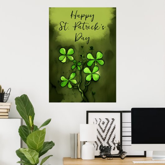 Poster Joyeux St Patrick's Day (Bureau à domicile)