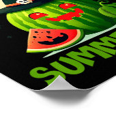 Poster Joyeux Summerween Été Pastèque Citrouille (Coin)