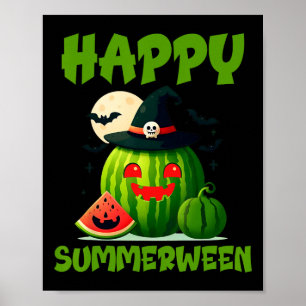 Poster Joyeux Summerween Été Pastèque Citrouille 