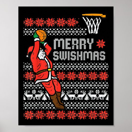 Poster Joyeux Swishmas Vilain Sweat de Noël Bysketll Paj (Devant)