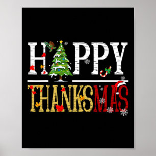 Poster Joyeux Thanksgiving Christmas Heureux Thanksmas