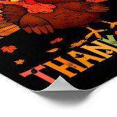 Poster Joyeux Thanksgiving Drôle de Jour de Dinde Dîner e (Coin)