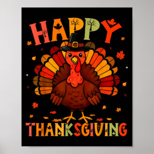 Poster Joyeux Thanksgiving Drôle de Jour de Dinde Dîner e
