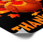 Poster Joyeux Thanksgiving Drôle Dinde Famille Dîner Que (Coin)