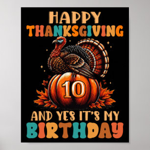 Poster Joyeux Thanksgiving Et Oui C'est Mon 10e Anniversa