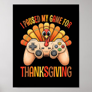 Poster Joyeux Thanksgiving Jeux D'automne Dinde Garçons J