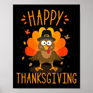 Poster Joyeux Thanksgiving pour le dîner de famille de la