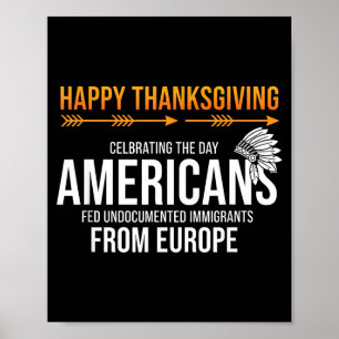 Poster Joyeux Thanksgiving, Vérité amérindienne_ Amérique