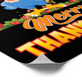 Poster Joyeux Thanksmas Turquie Père Noël Elf Thanksgivin (Coin)