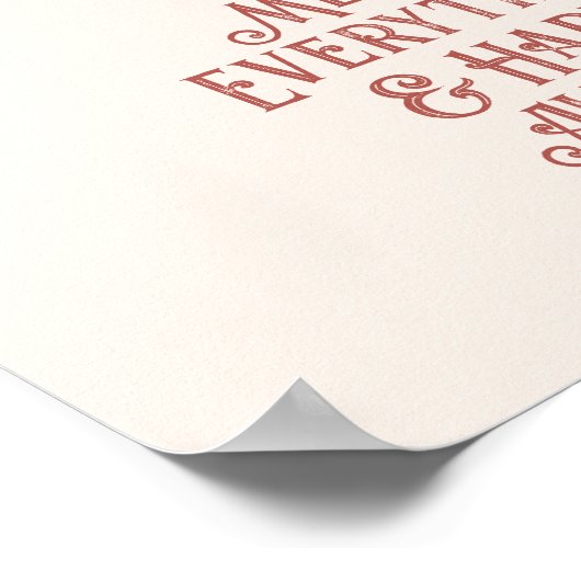 Poster Joyeux tout Boho Noël Arc-en-ciel (Coin)